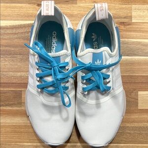 Adidas White and Teal Sneakers